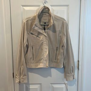 Anthropologie Cream Motorcycle Jacket- Vegan